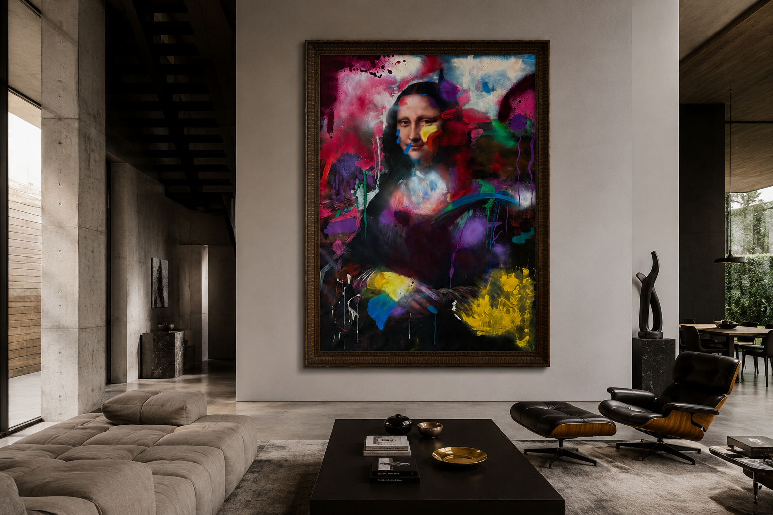 Poppa Lisa in vintage gold frame